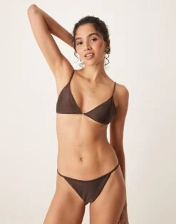 Mango Bikini Bottom In Bronze For Women