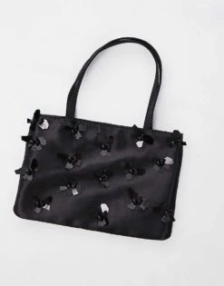 Mango Embelished Floral Detail Bag In Black For Women -Mango Sales 208345194 3