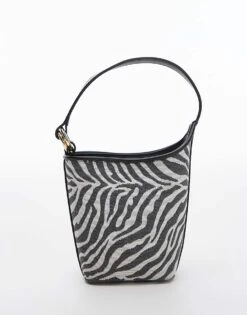 Mango Zebra Print Bucket Bag In Black For Women -Mango Sales 208345246 3