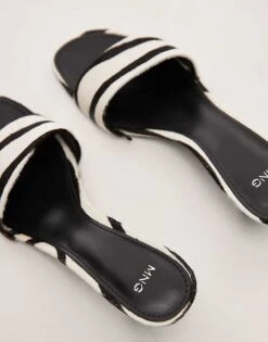 Mango Zebra Print Leather Heel In Black For Women -Mango Sales 208345274 3