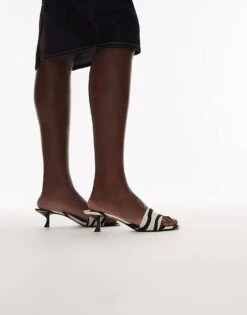 Mango Zebra Print Leather Heel In Black For Women -Mango Sales 208345274 4