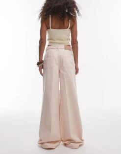 Mango Relaxed Straight Leg Jeans In Light Pink For Women -Mango Sales 208345472 3