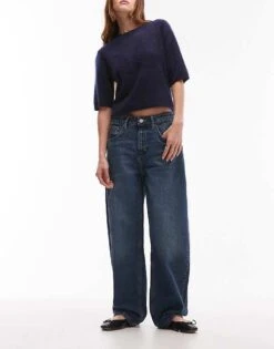 Mango Balloon Leg Jean In Dark Blue For Women -Mango Sales 208345547 1 darkblue 1