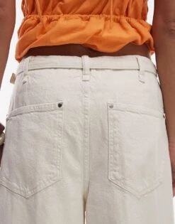 Mango Belted Wide Leg Jean In White For Women -Mango Sales 208345556 4