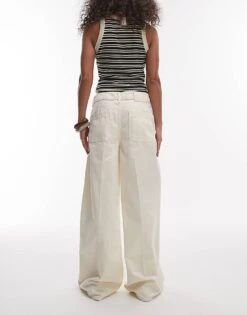 Mango Relaxed Straight Leg Jean In Ecru For Women White -Mango Sales 208345576 2