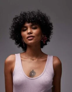 Mango Ribbed Scoop Neck Vest In Dusty Pink For Women -Mango Sales 208346073 1 dustypink 1