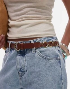 Mango Gold Hoop Detail Belt In Brown For Women -Mango Sales 208351599 1 brown 1