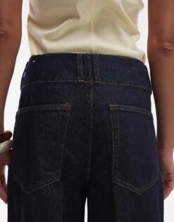 Mango Concealed Button Longline Straight Leg Jean In Indigo For Women Indigo Blue -Mango Sales 208389506 4