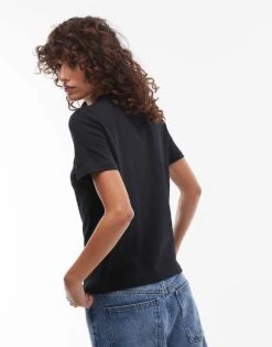 Mango Round Neck T-shirt In Black For Women -Mango Sales 208433265 3